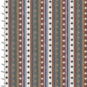 3 Wishes Fabrics - Midnight Prowl Starry Stripe