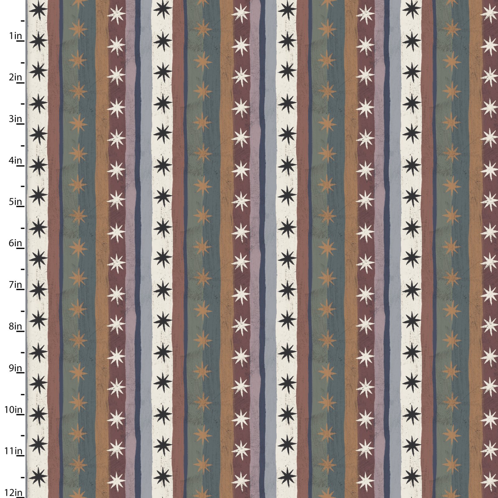 3 Wishes Fabrics - Midnight Prowl Starry Stripe