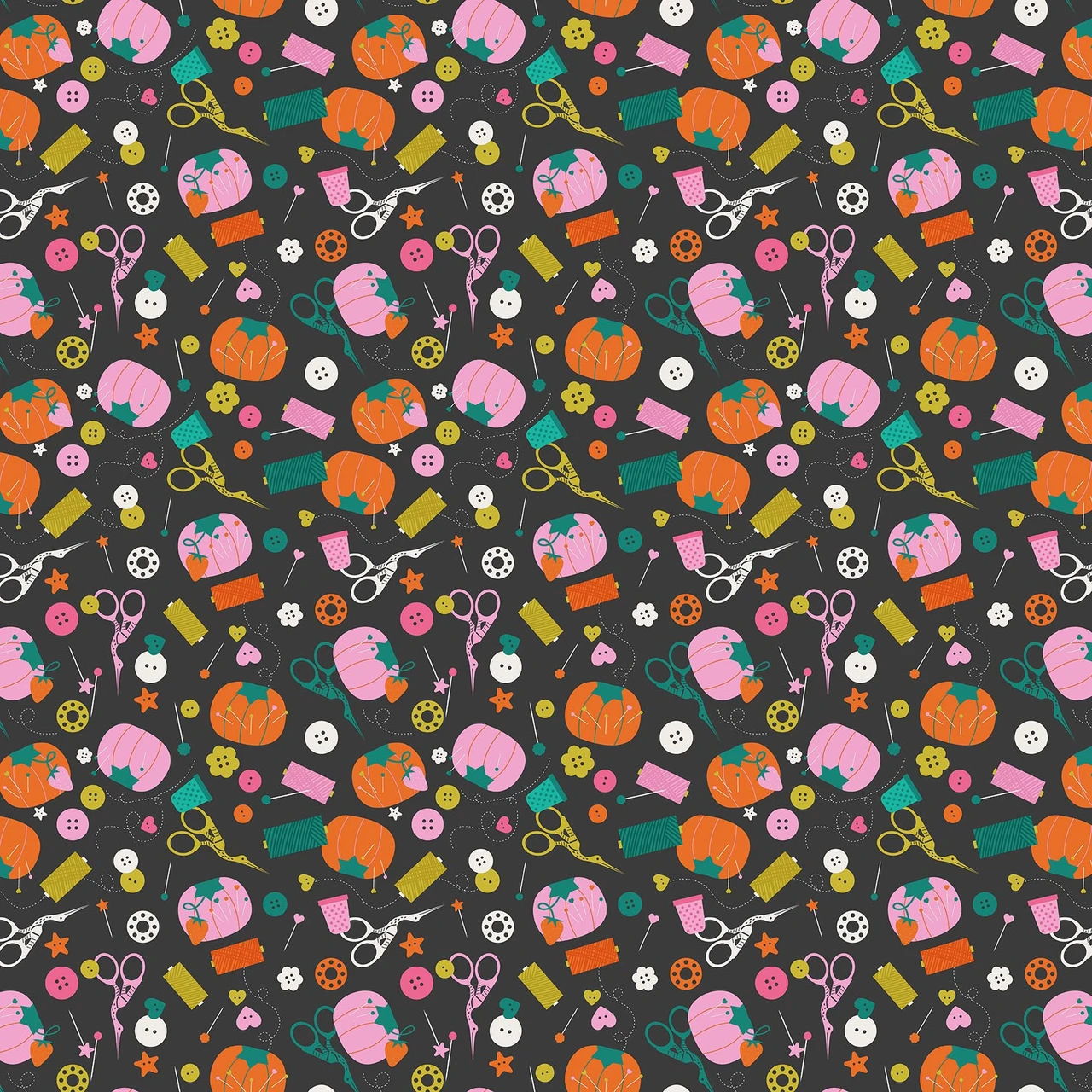Figo Fabrics - Bits and Bobs Notions on Black
