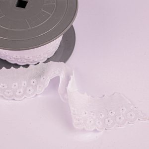 Broderie Anglaise Lace Trim - White