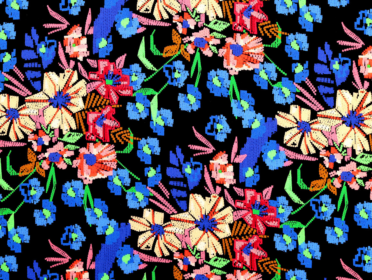 Jamila Floral Viscose Crepe - Black - Image 2