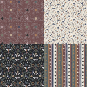 3 Wishes Fabrics - Midnight Prowl 4 Fat Quarters