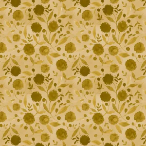 Camelot Fabrics - Golden Hour Mustard Florwers