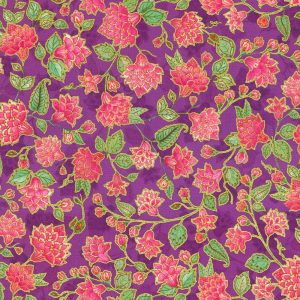 Robert Kaufman Fabrics - Parvaneh's Hummingbirds: Purple Floral