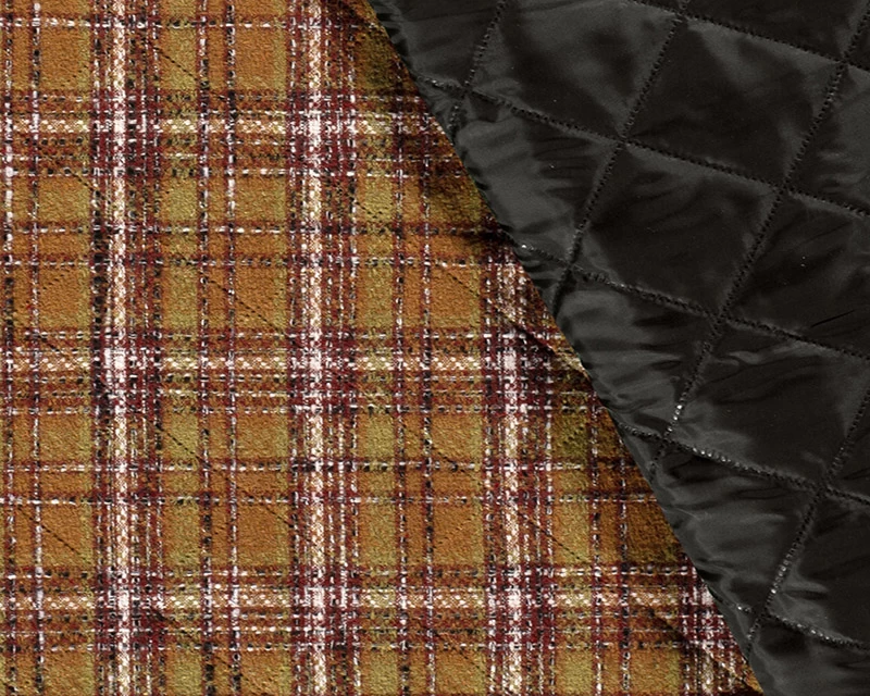 Quilted Fabric - Tartan Print Orange