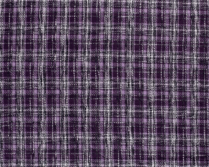 Quilted Fabric - Tartan Print Purple - Image 2