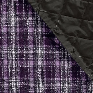 Quilted Fabric - Tartan Print Purple