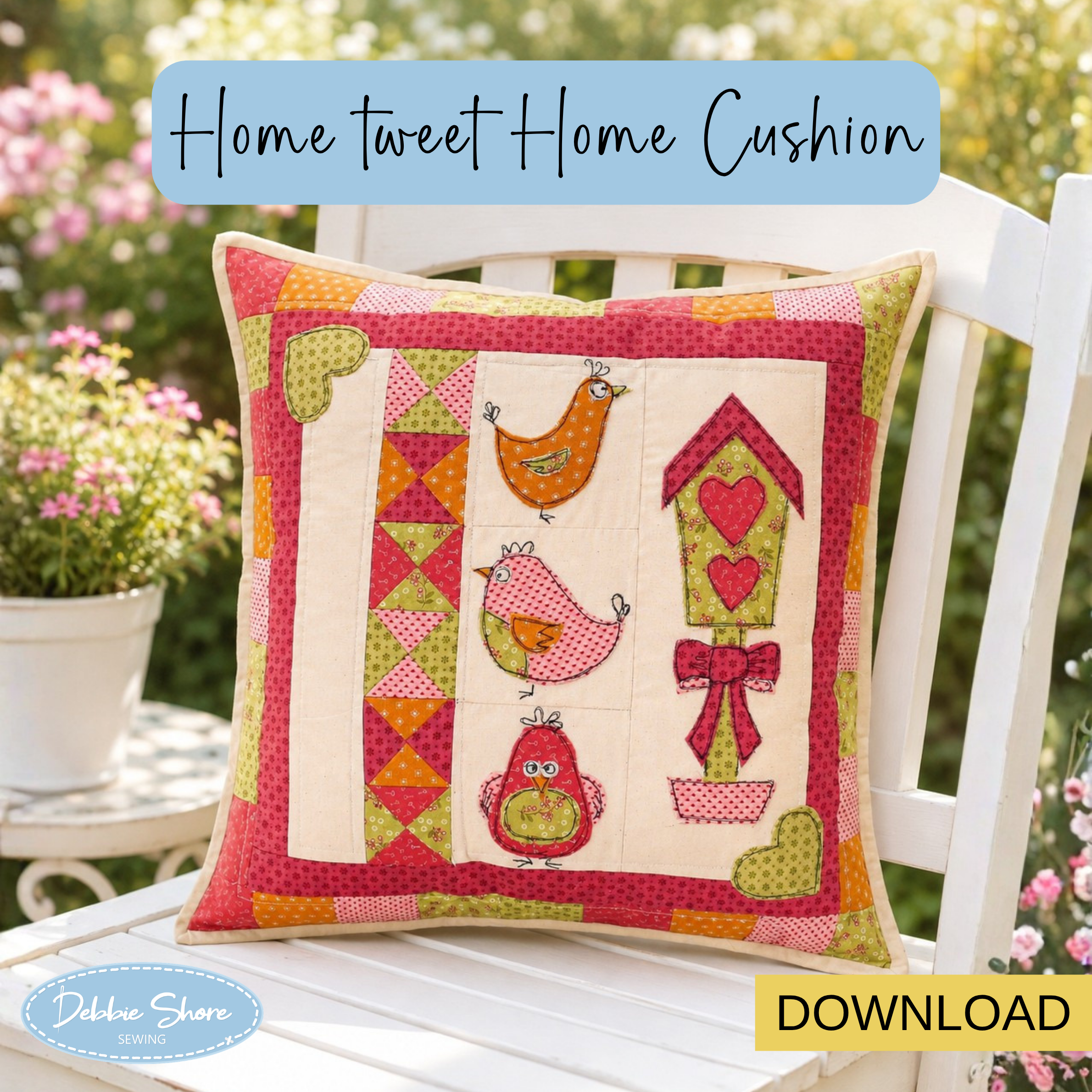 Home Tweet Home Cushion Cover - PDF Download