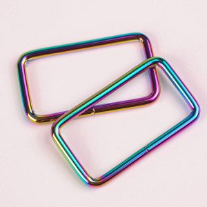 38mm Rectangle Ring - Rainbow - Pack of 2