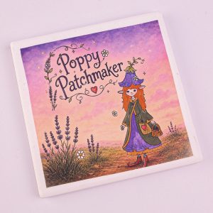 Fabric Faeries Ceramic Tile Coaster - Poppy Patchmaker