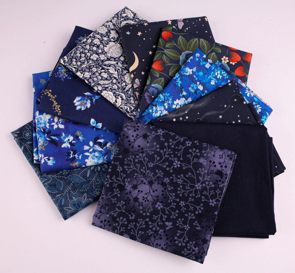Mystery Bundle- Ten Fat Quarters - Deep Blue