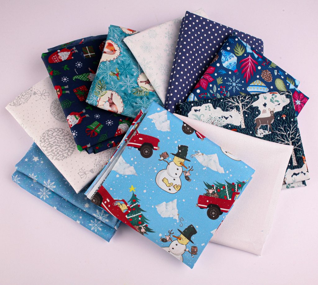 Mystery Bundle- Ten Fat Quarters - Cool Christmas
