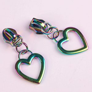 No.6 Heart Zip Slider - Pack of Two - Rainbow