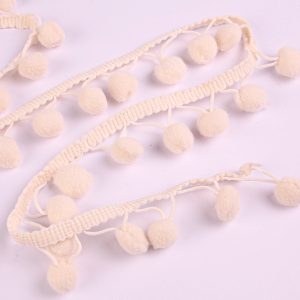 Cream 0.5" Pom Pom Trim - Price per Metre