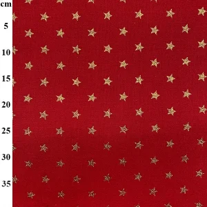 John Louden Christmas - Gold Stars on Red