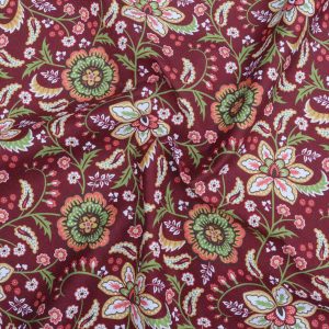 Kimberley Hind Folklore Bloom Cotton - Folk Bloom Burgundy