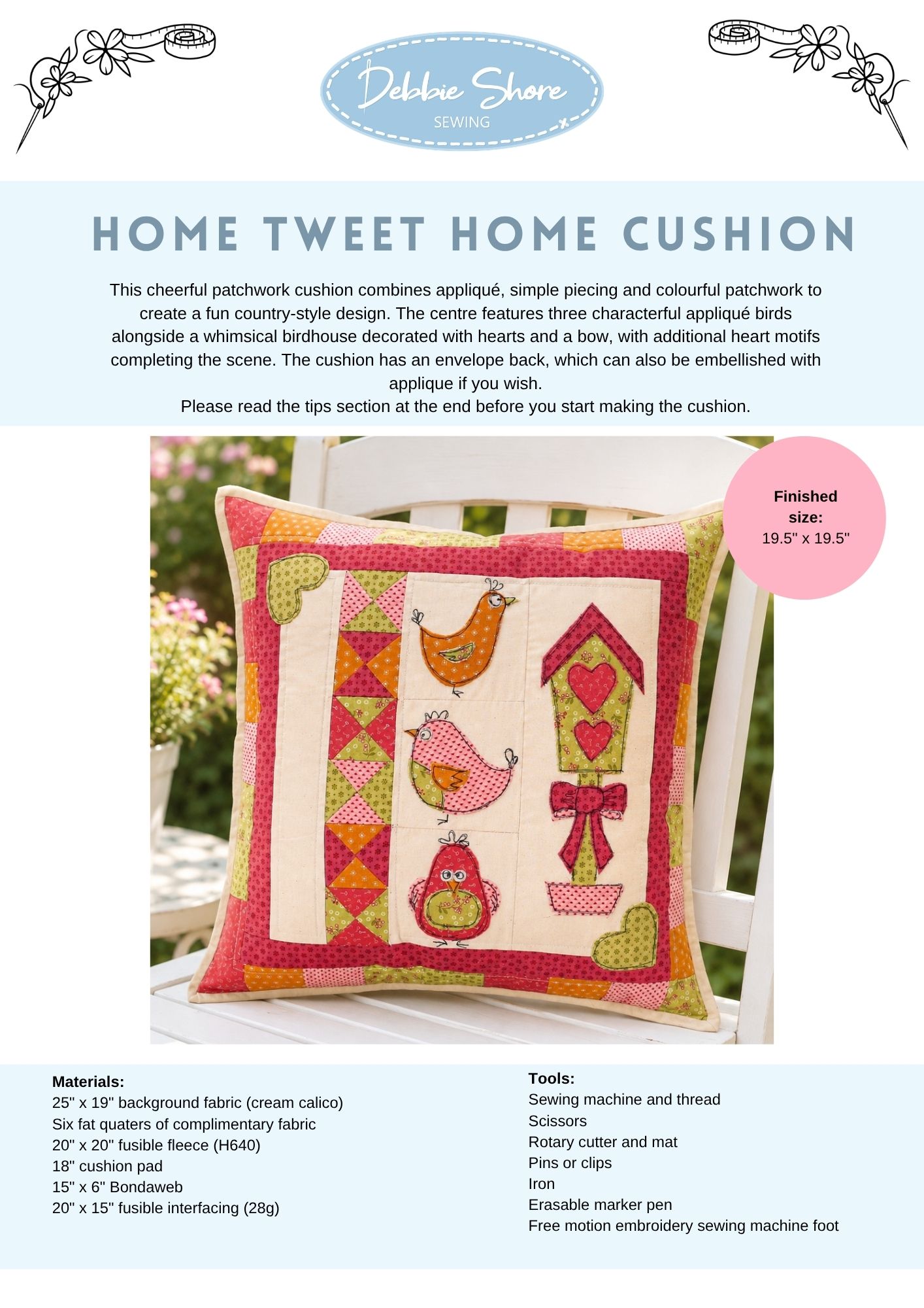 Home Tweet Home Cushion Cover - Kit - Image 3