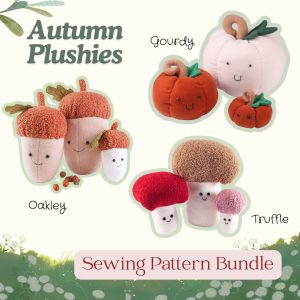 Autumn Plush Sewing Pattern Bundle PDF | Pumpkin, Acorn & Mushroom Pattern Download