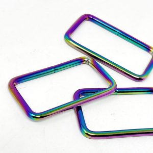38mm Rectangle Ring - Rainbow - Pack of 2