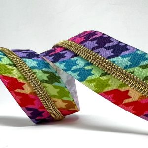 No.5 Zip - Rainbow Houndstooth - 0.5m