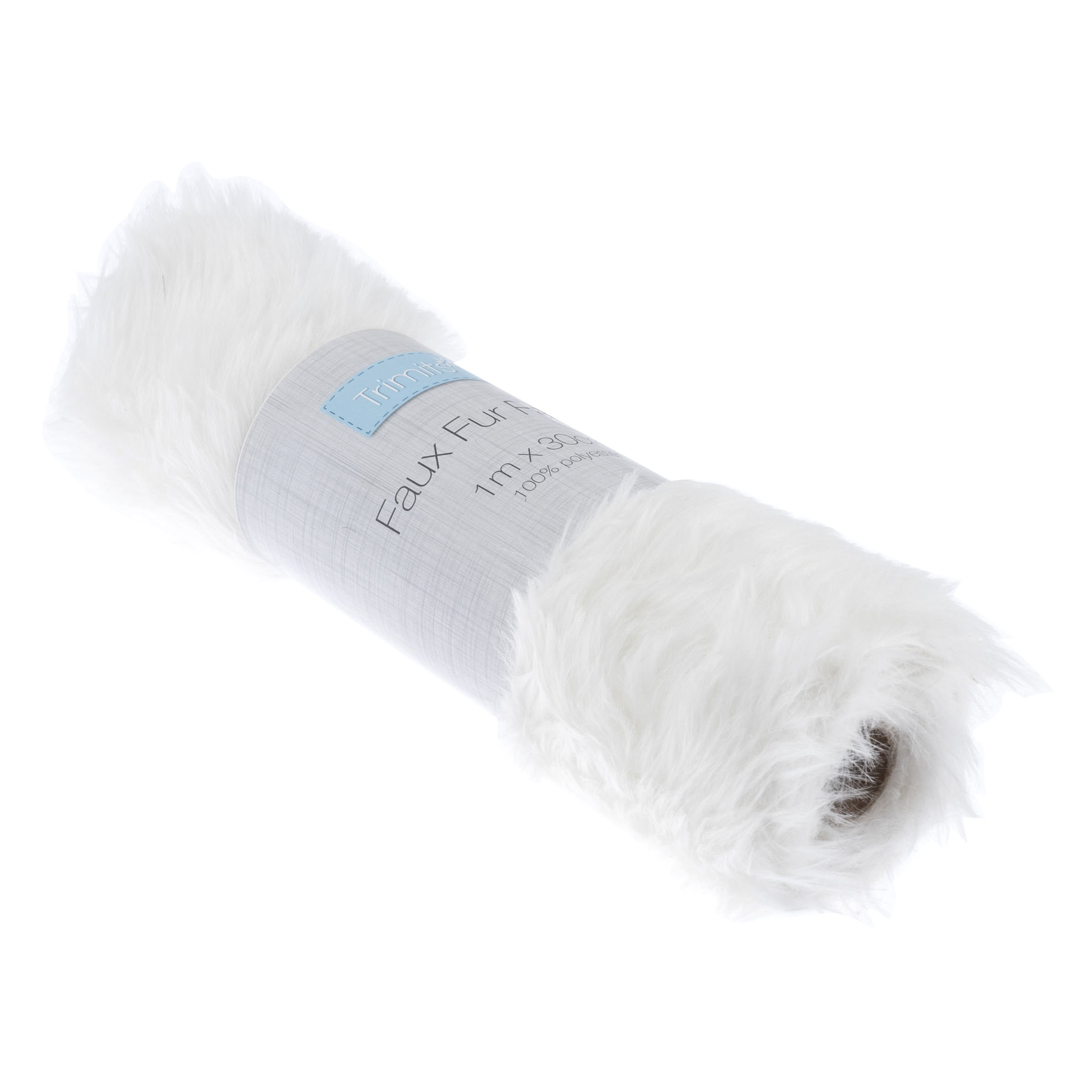 Faux Fur Trim Roll - 1m x 30cm White - Image 2