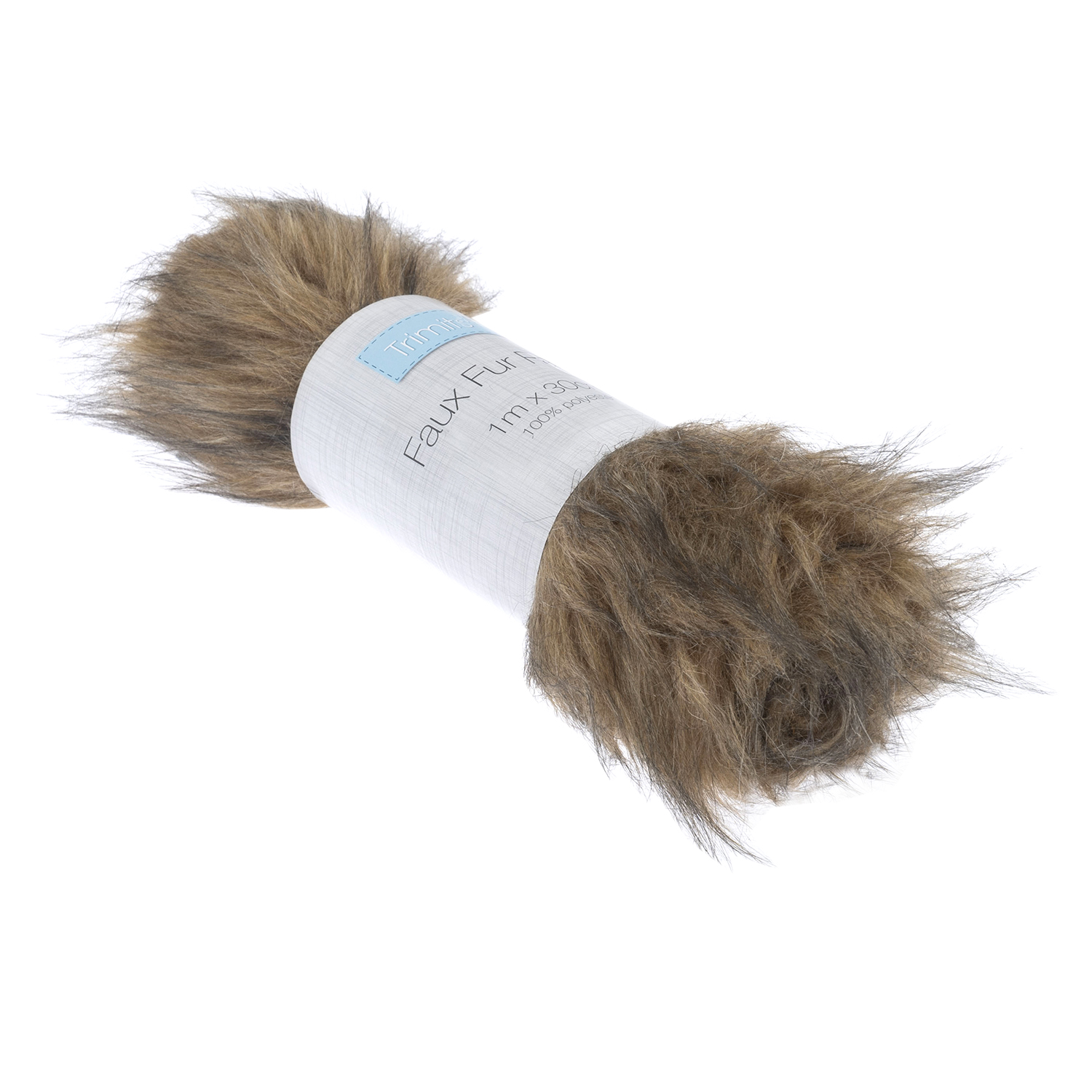Faux Fur Trim Roll - 1m x 30cm Brown - Image 2