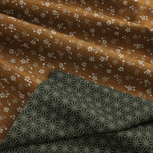 Sevenberry Fabrics Cotton Printed Double Sided Shantung - Mustard