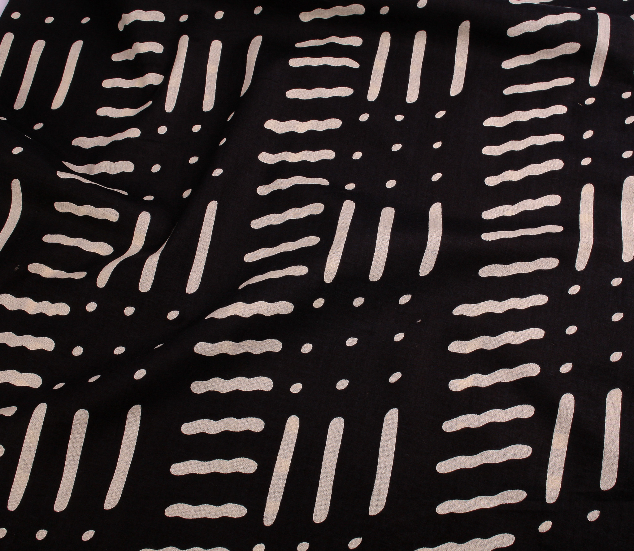 Indian Block Print Cotton - Doodles and Dots Black - Image 2