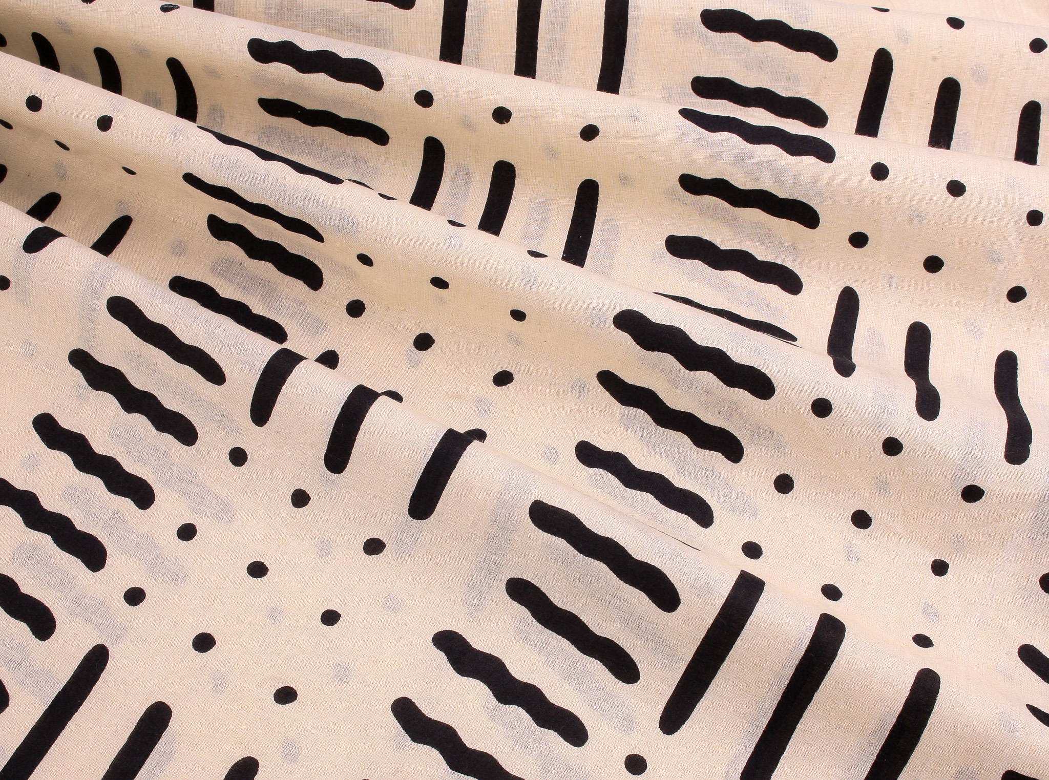 Indian Block Print Cotton - Doodles and Dots Cream – Debbie Shore Sewing