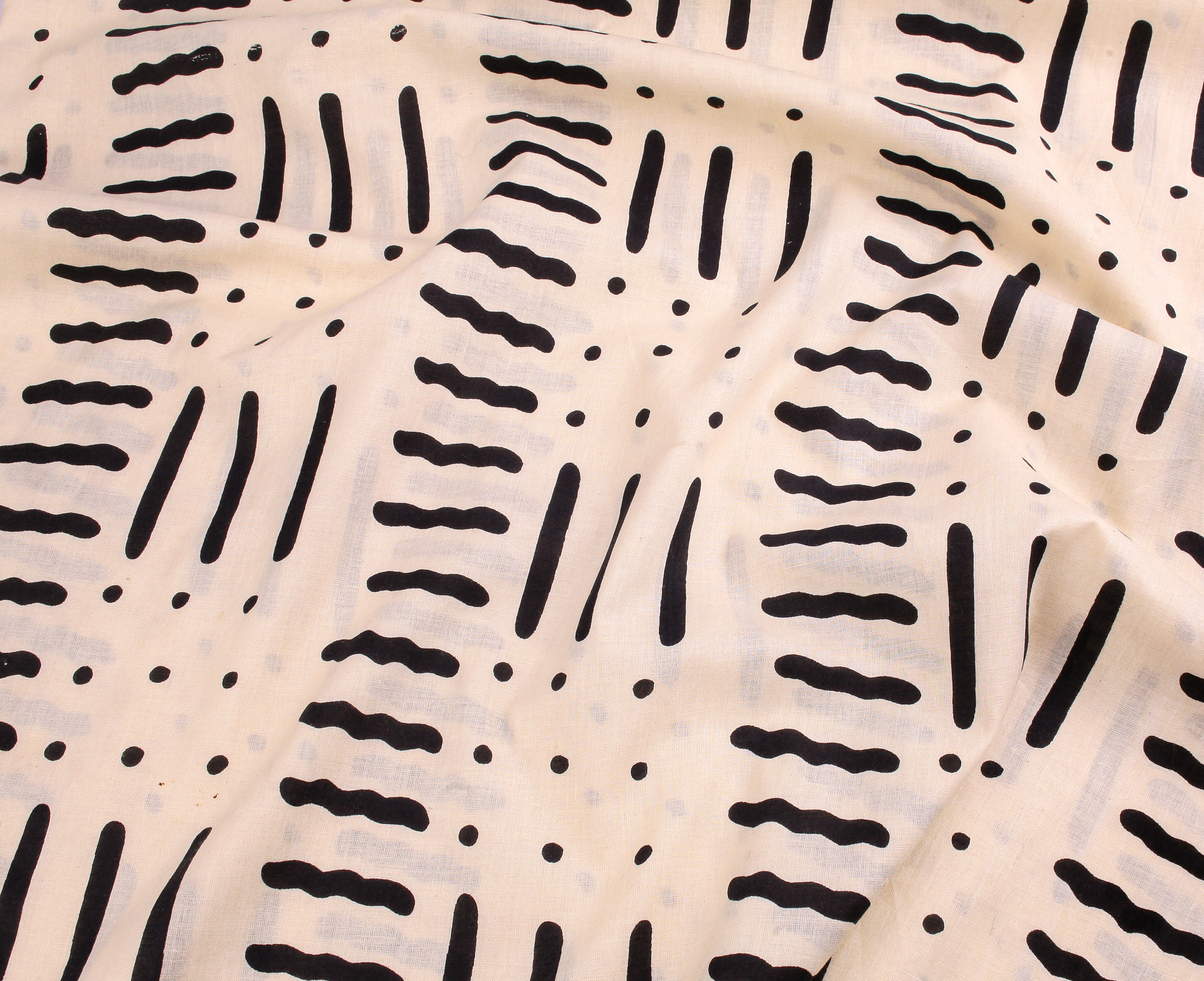 Indian Block Print Cotton - Doodles and Dots Cream – Debbie Shore Sewing