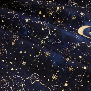 Robert Kaufman Fabrics - Stardust Midnight Sky Crescent Moons