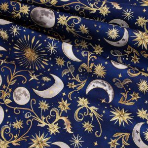 Robert Kaufman Fabrics - Stardust Sapphire Moon and Stars