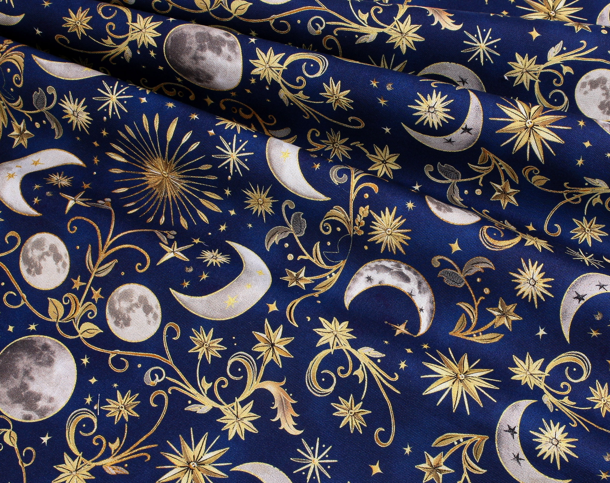 Robert Kaufman Fabrics - Stardust Sapphire Moon and Stars