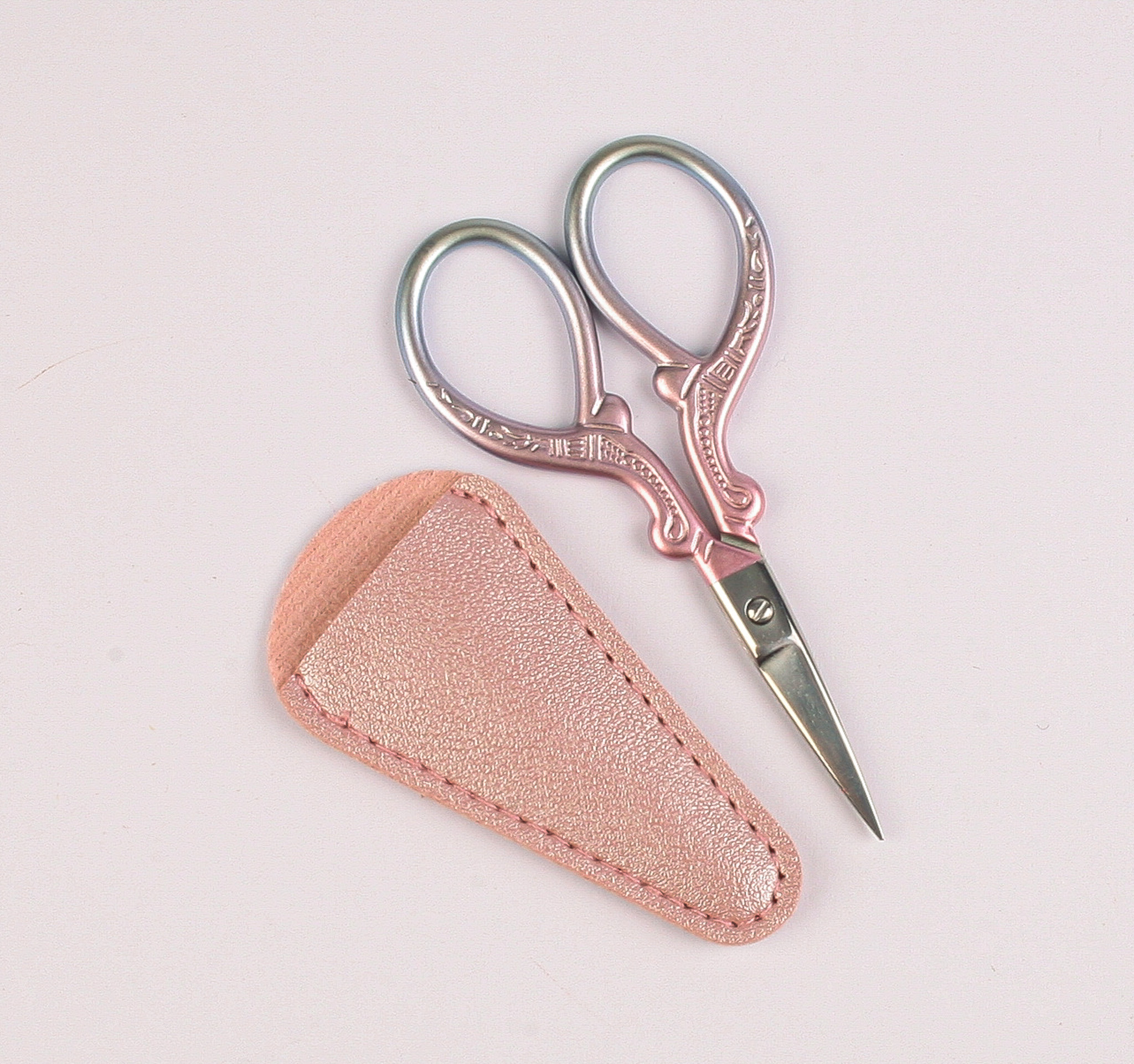 Ornate Stainless Steal Embroidery Scissors - Pink