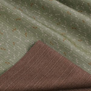 Sevenberry Fabrics Cotton Printed Double Sided Shantung - Green