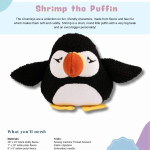 The Chumleys! - Shrimp the Puffin  - Paper Pattern and Instructions