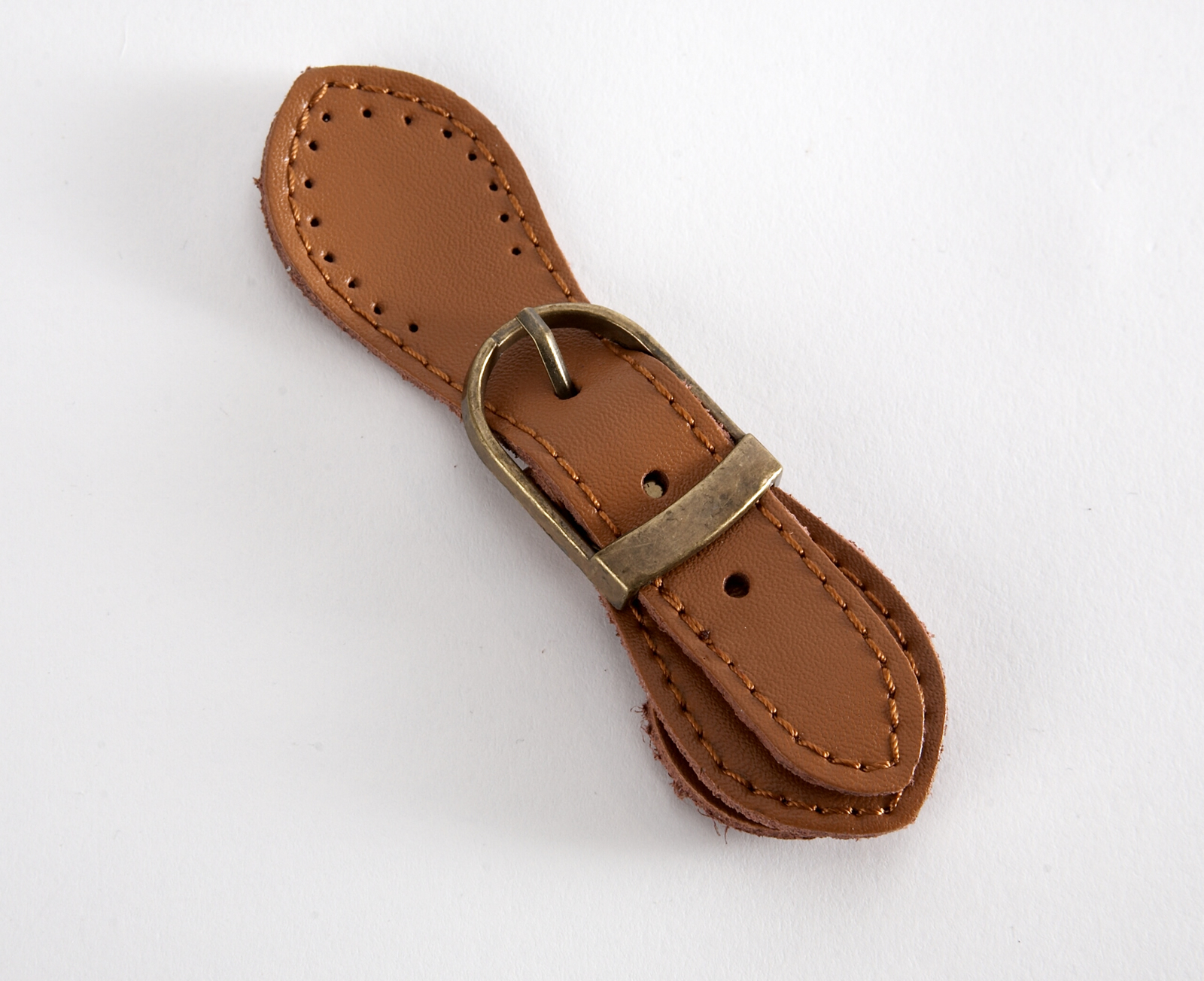 Leather Buckle Magnetic Snap - tan