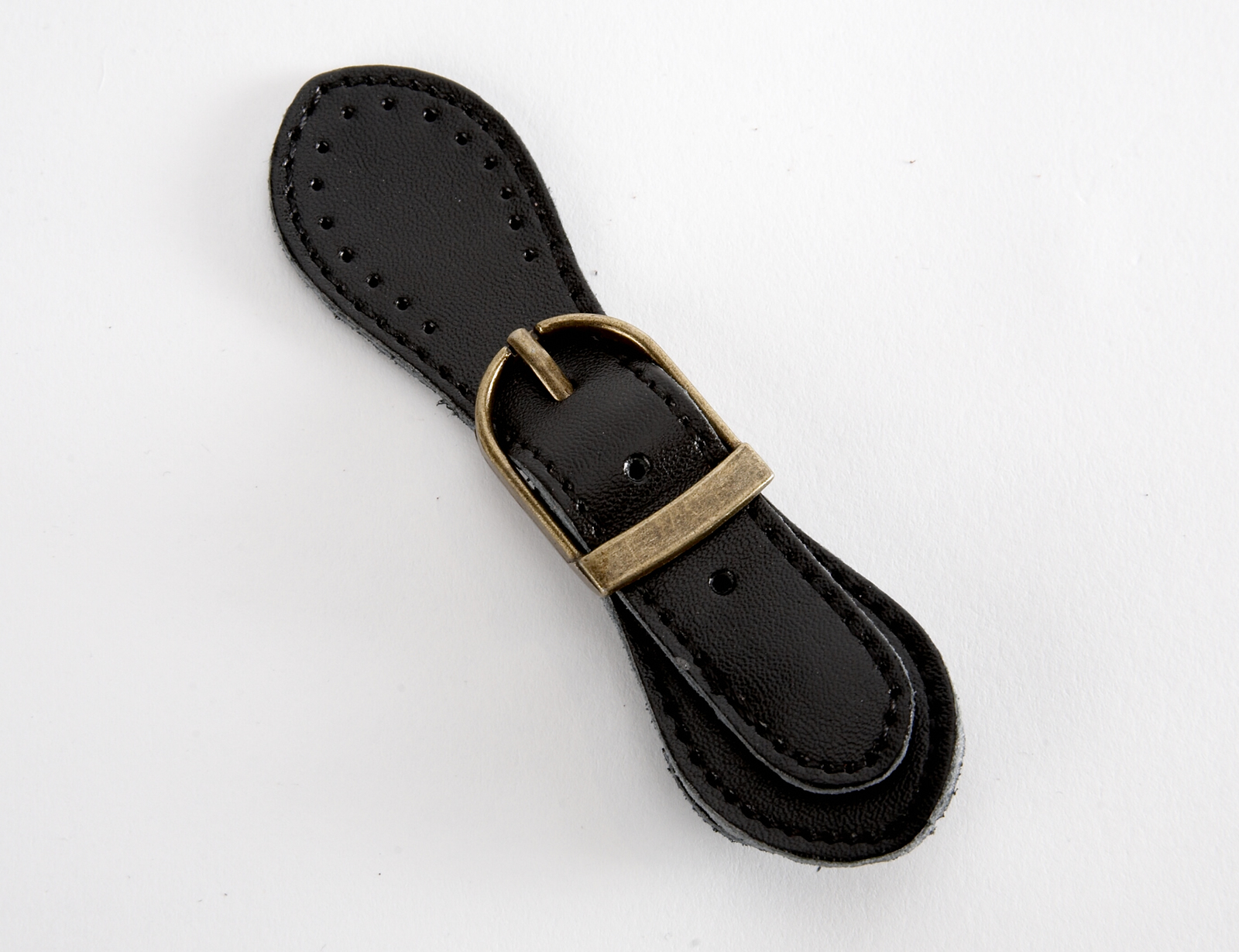 Leather Buckle Magnetic Snap - black