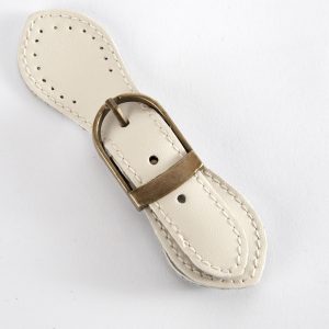 Leather Buckle Magnetic Snap - ivory