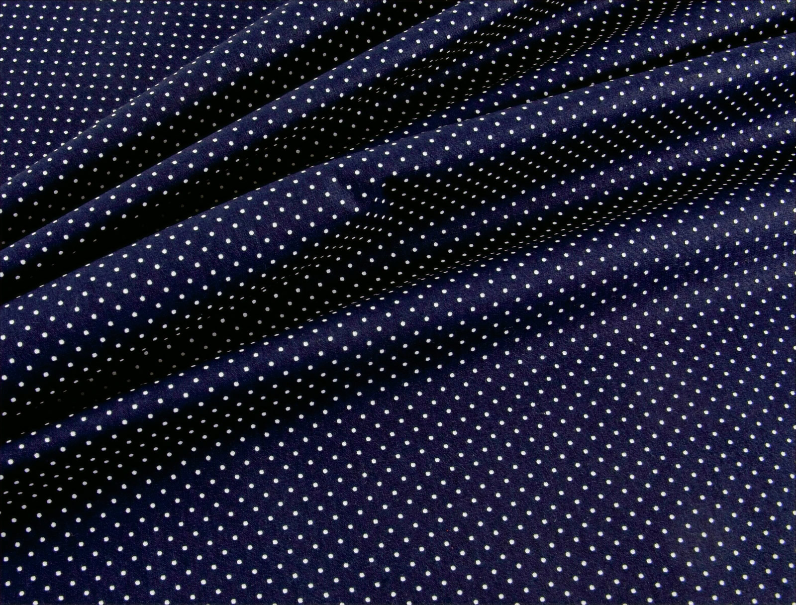 Navy and White Pin Spot Cotton