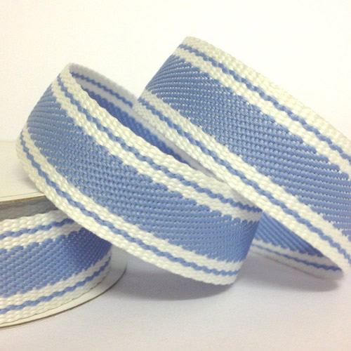 Twill Stripe Light Blue Ribbon - 3m Roll