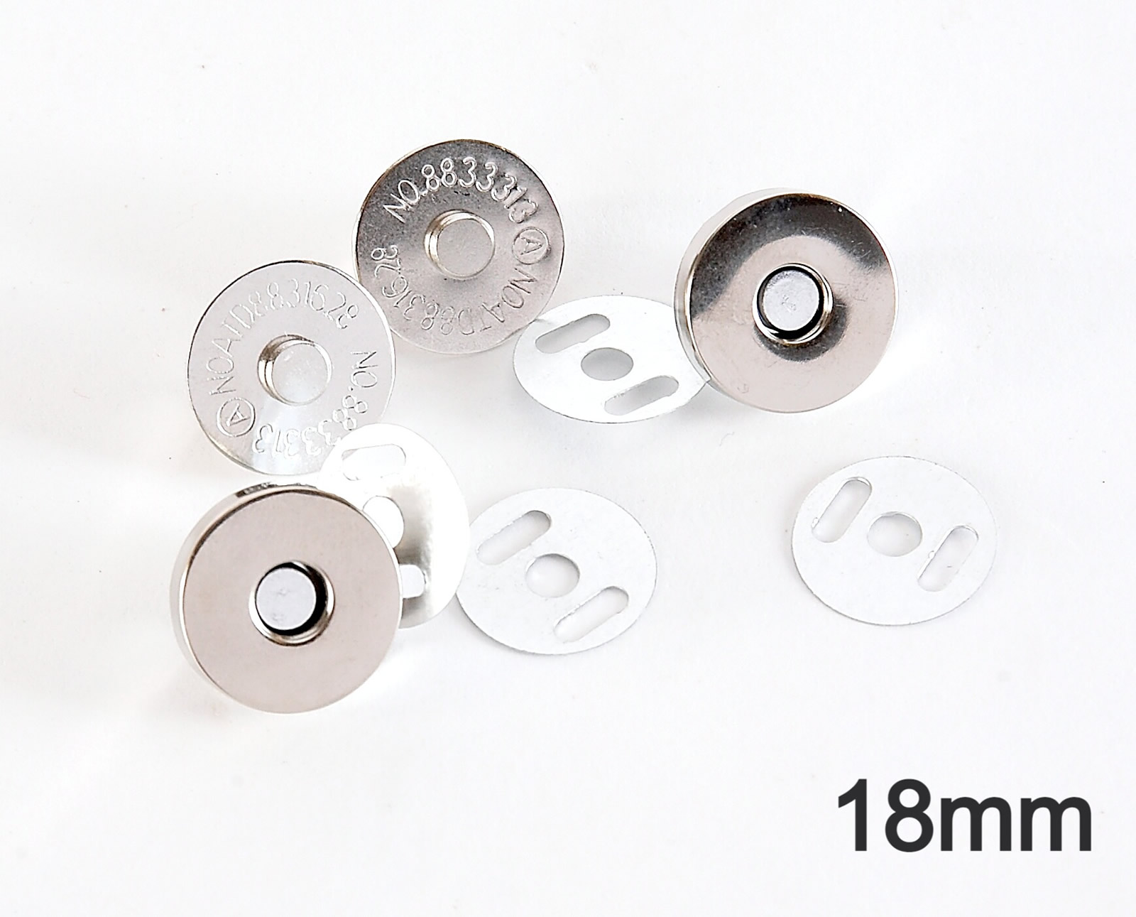 18mm Magnetic Snaps x 5 Silver