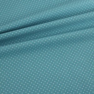 Bright Turquoise Pin Spot Cotton