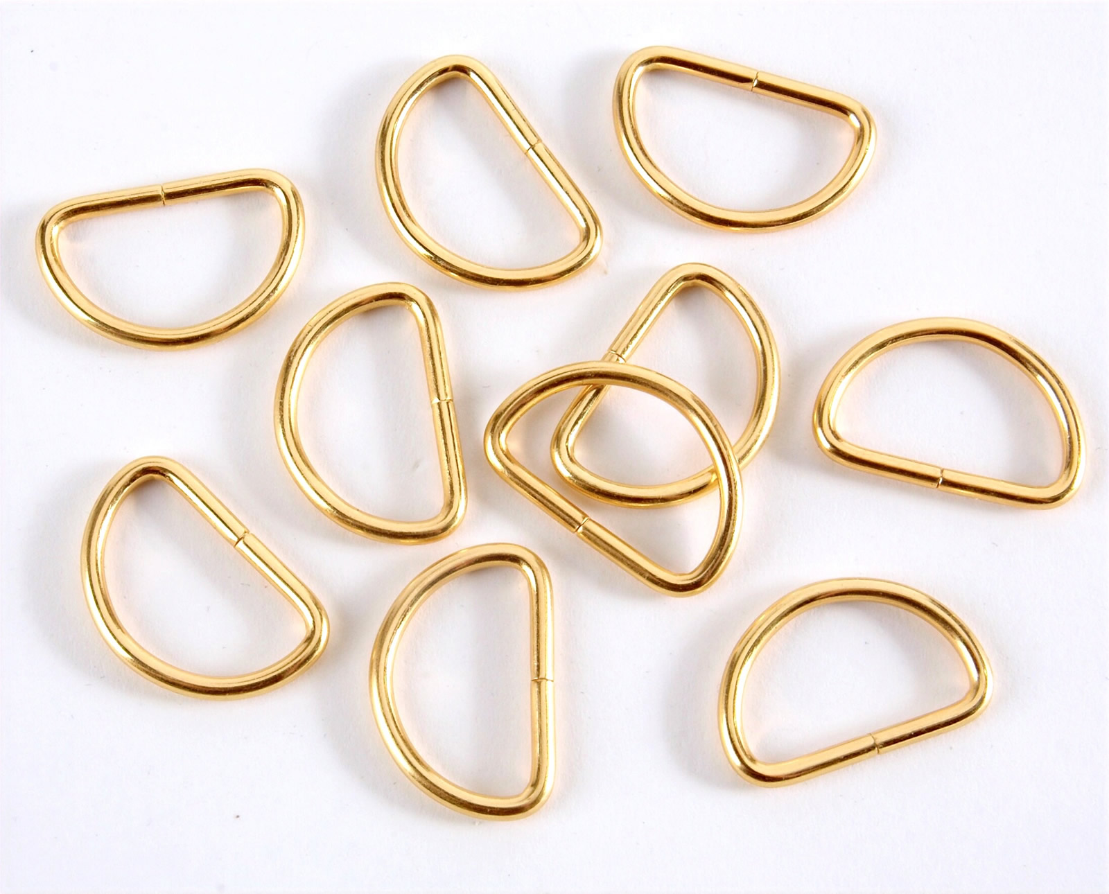 10 x 1" D rings - Gold