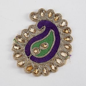 Purple and Green Paisley Applique Patch