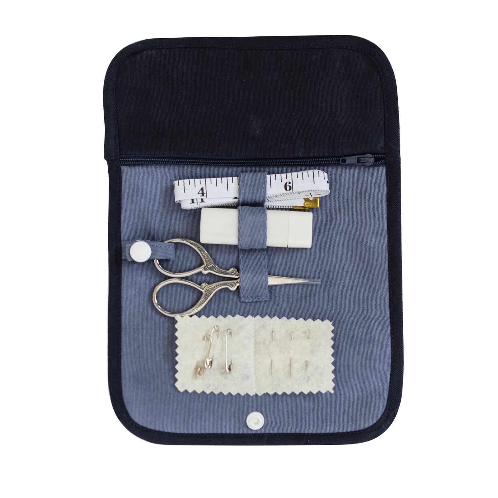 Blue corduroy sewing kit
