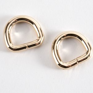 1/2" D rings - Bright Gold Pack of 2