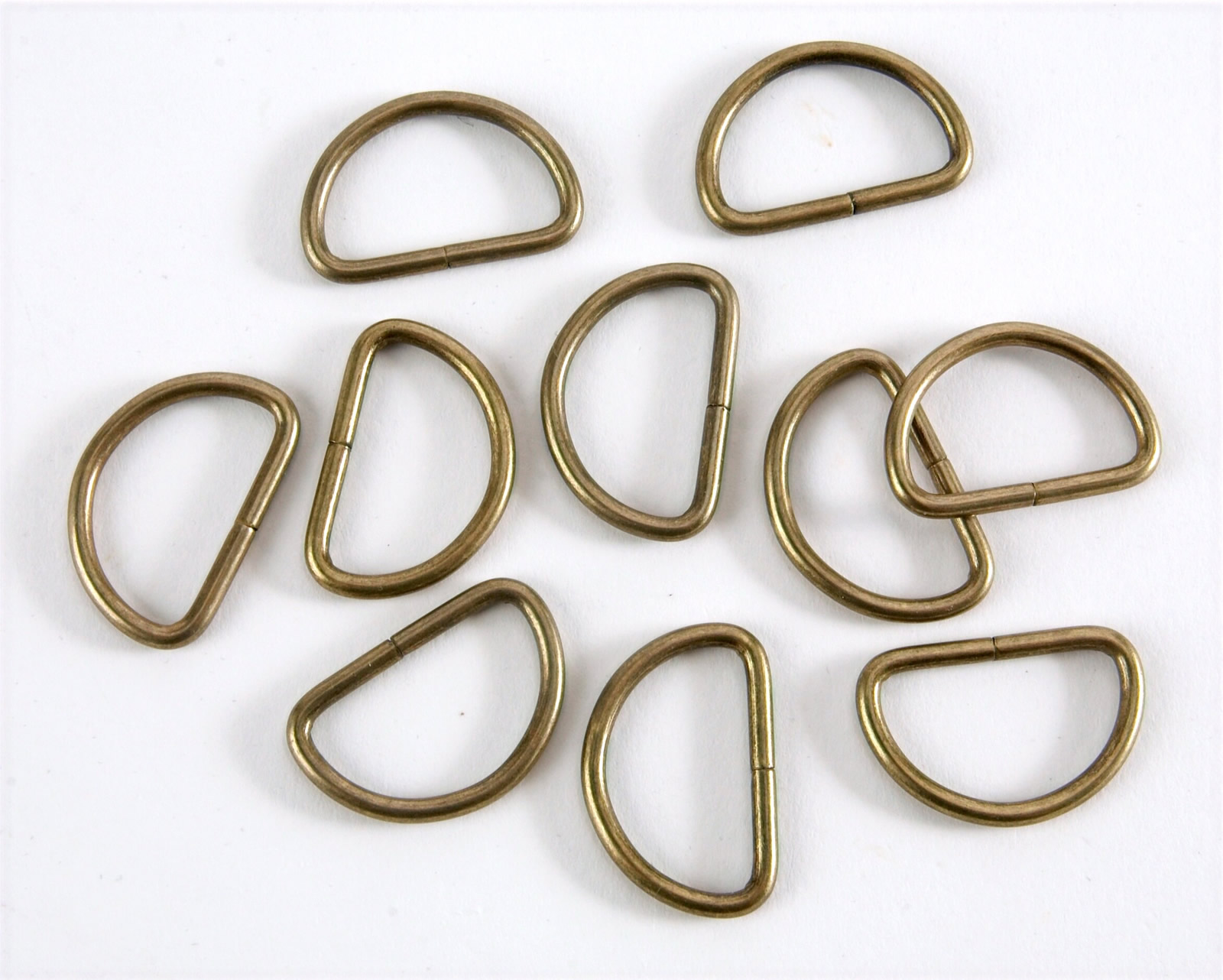 10 x 1" D rings - Antique Bronze