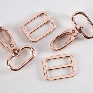 Rose Gold Metal Bag Sliders and Clasps Pack