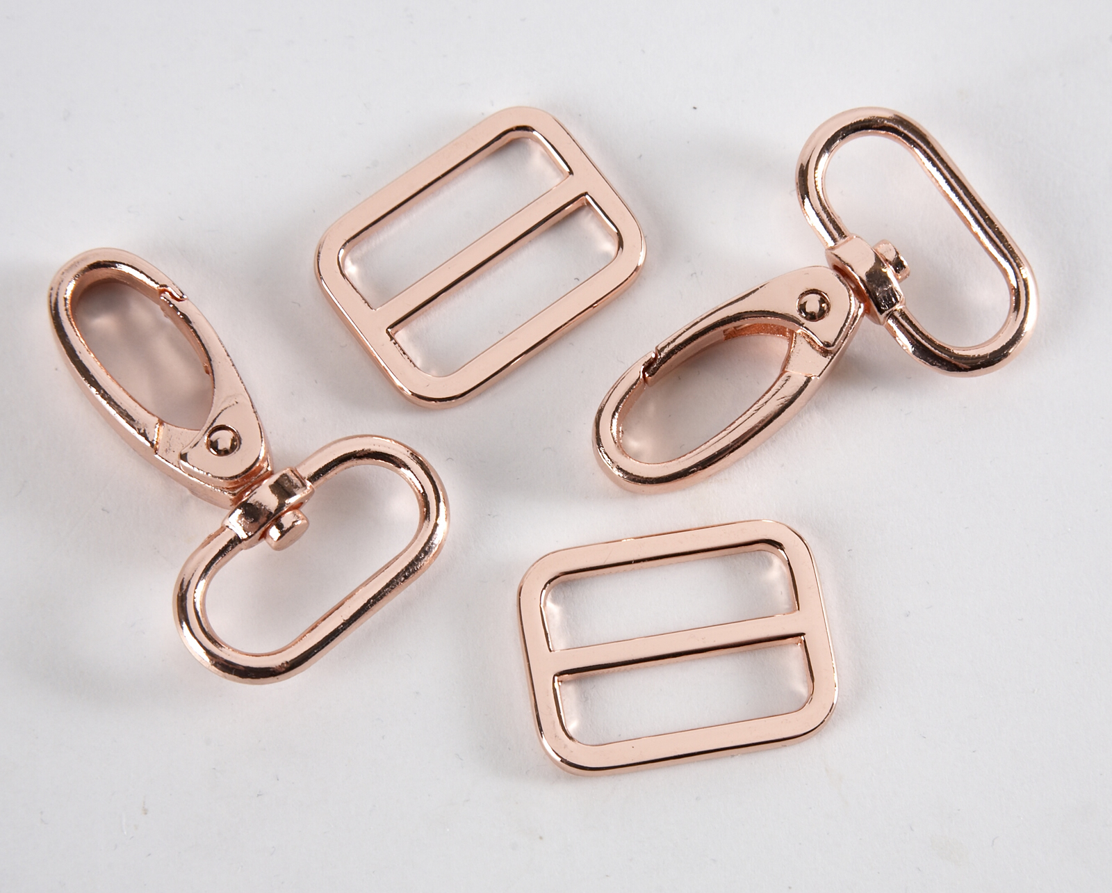 Rose Gold Metal Bag Sliders and Clasps Pack